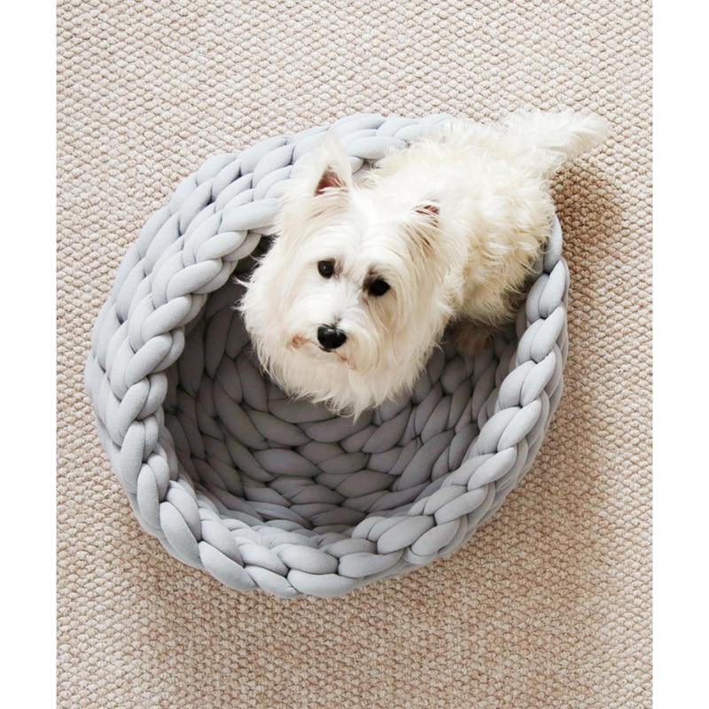 Braided Dog Bed Warming House Soft Pet Nest Kennel Baskets - MY STORE LIVING