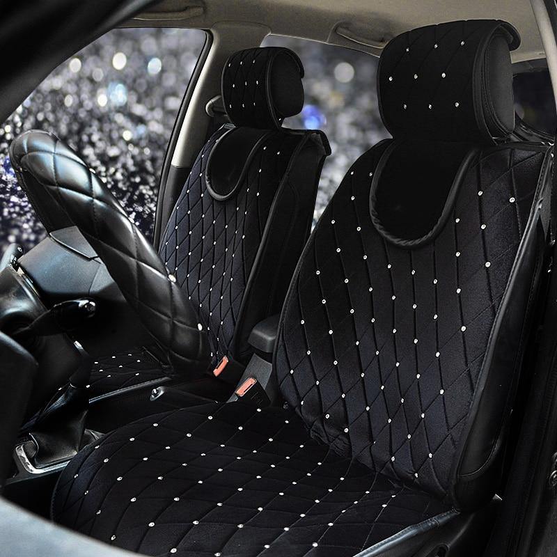 Car Seat Covers Styling Rhinestone Crown Auto Seat Cushion - MY STORE LIVING