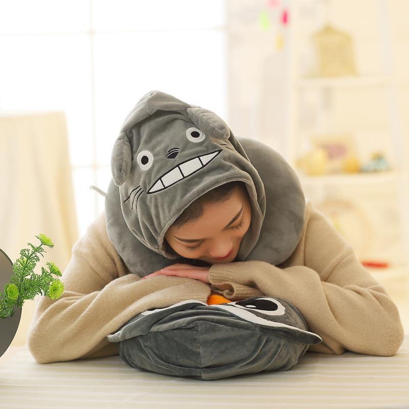 25 Kinds Cartoon U Shape Hoodie Travel Pillow Neck Cushion For Sleep Kawaii Animals Hooded Pillows For Airplane Home Textile - MY STORE LIVING