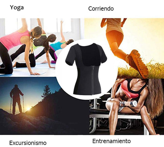 Women Sauna Body Shaper Sweat Suit Sleeve Spa Cami Hot Neoprene Slimming Workout - MY STORE LIVING