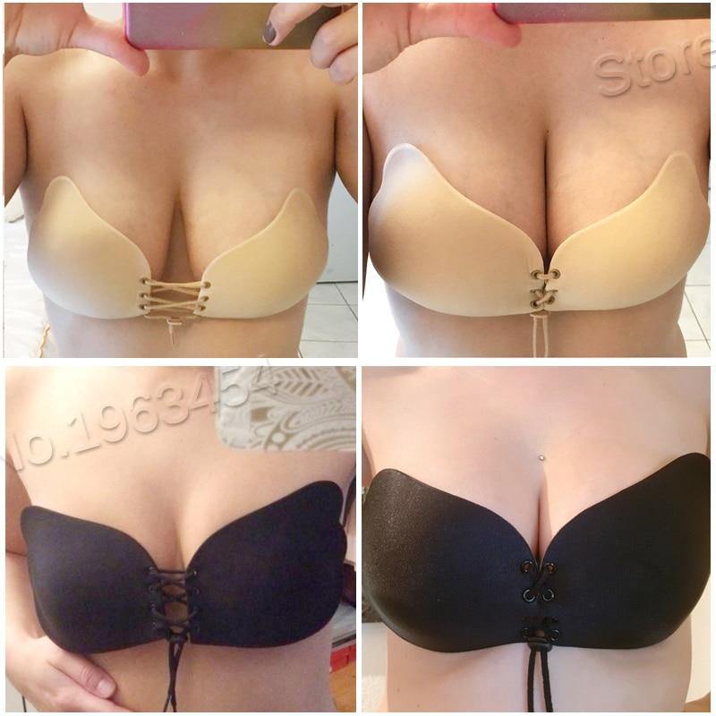 Women Self Adhesive Bra Strapless Bandage Blackless Seamless Push Up Bra Silicone Sticky Women's Underwear Sexy Invisible Bra - MY STORE LIVING