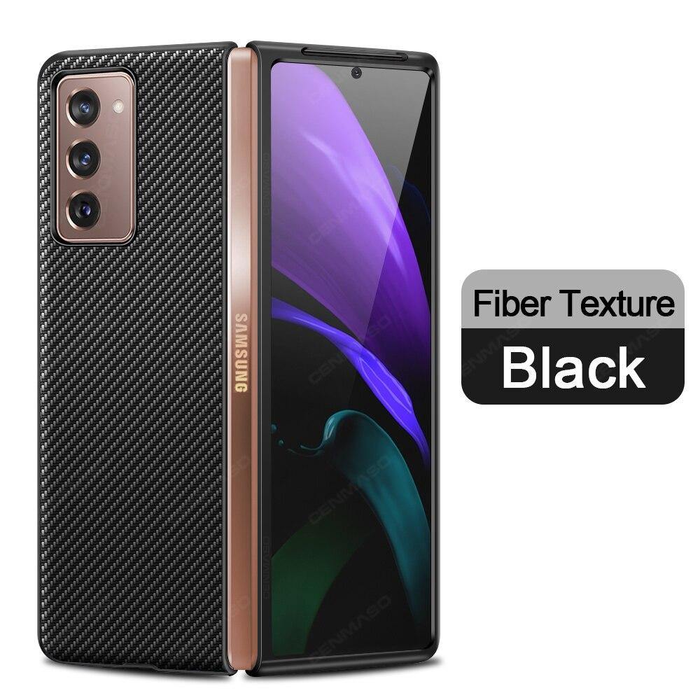 For Samsung Fold2 5G Case Luxury Carbon Fiber Texture Leather Stand Shockproof Back Cover for Samsung Galaxy Z Fold 2 Case - MY STORE LIVING