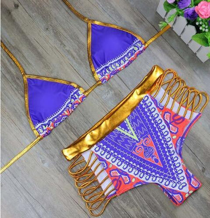 African Print Two-Pieces Bath Suits Bikini Set Sexy Geometric Swimwear Swimsuit - MyStoreLiving