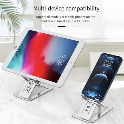 7-level Height Adjustable Phone Stand Folding Ultra-thin Aluminum Alloy Portable Phone Holder - MY STORE LIVING