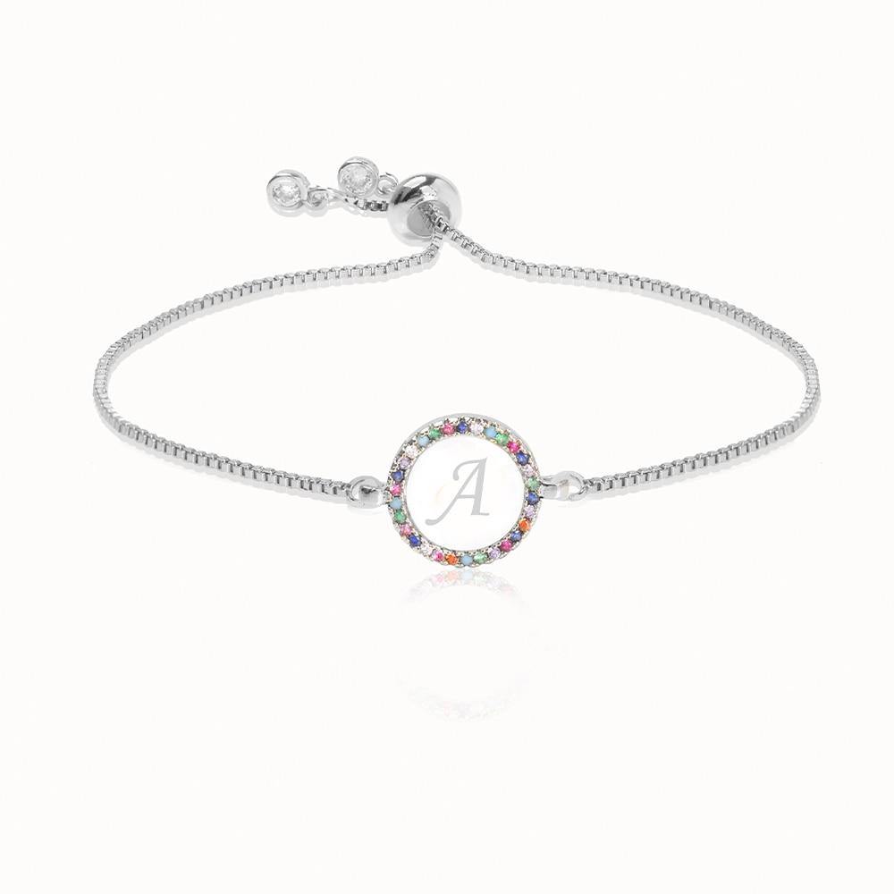 Colorful Rainbow Zircon 26 Letter Bracelet for Women adjustable initial Bracelet Femme Snake Chain Jewelry Christmas gifts - MY STORE LIVING