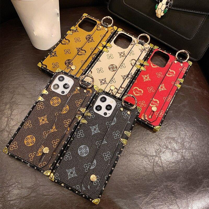 Luxury Brand Square Flower Leather Phone Case - MY STORE LIVING