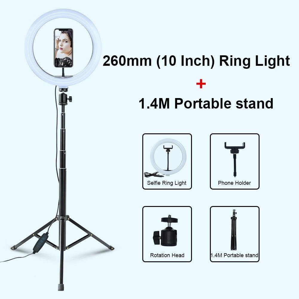 Selfie Ring Light Photography Light Led Rim Of Lamp With Mobile Holder Large Tripod Stand - MY STORE LIVING