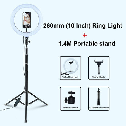 Selfie Ring Light Photography Light Led Rim Of Lamp With Mobile Holder Large Tripod Stand - MY STORE LIVING