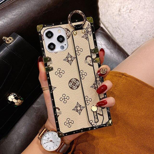Luxury Brand Square Flower Leather Phone Case - MY STORE LIVING