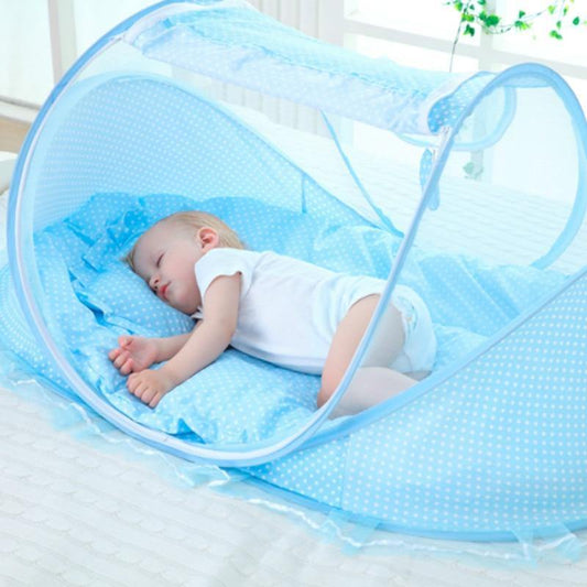 Baby Bedding Crib Netting Folding Baby Mosquito Nets Bed Mattress Pillow Three-piece Suit For 0-3 Years Old Children - MY STORE LIVING