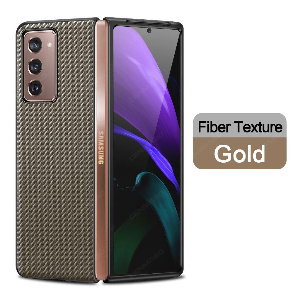 For Samsung Fold2 5G Case Luxury Carbon Fiber Texture Leather Stand Shockproof Back Cover for Samsung Galaxy Z Fold 2 Case - MY STORE LIVING