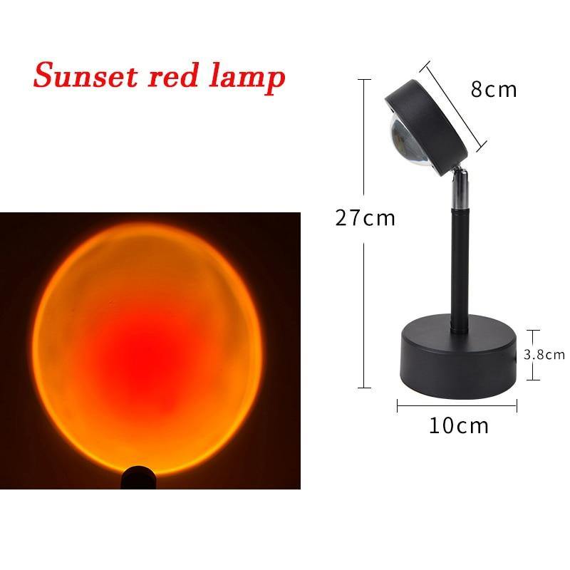 USB Rainbow Sunset Red Projector Led Night Light Sun Projection Desk Lamp for Bedroom Bar Coffee Store Wall Decoration Lighting - MY STORE LIVING