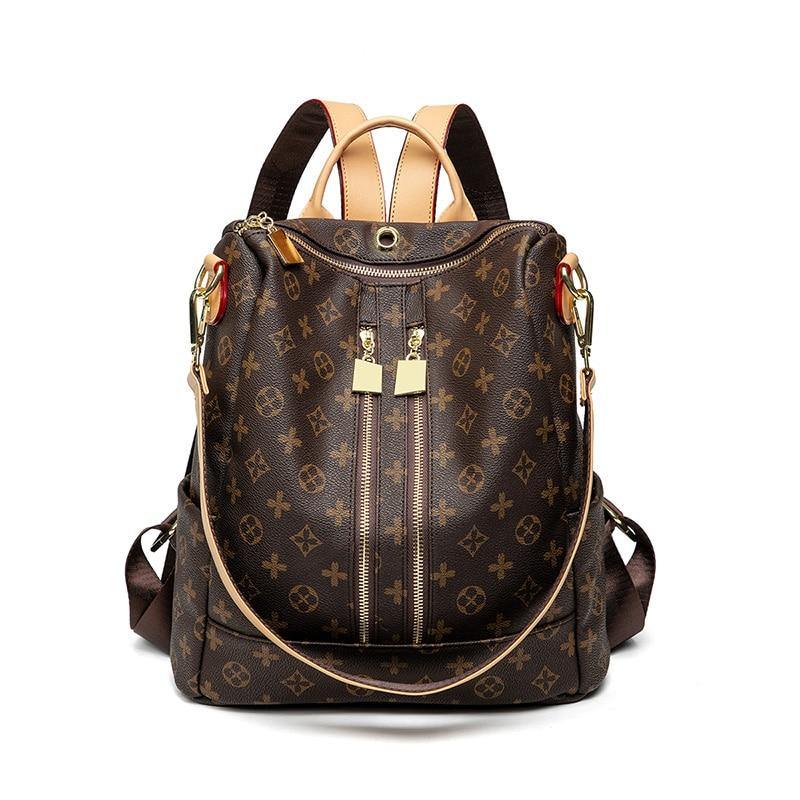 Women Luxury Vintage Tourist Pack Bag Big Capacity Bags Brand Design Monogram Anti-theft Backpack for Girl with Letter Printing - MY STORE LIVING