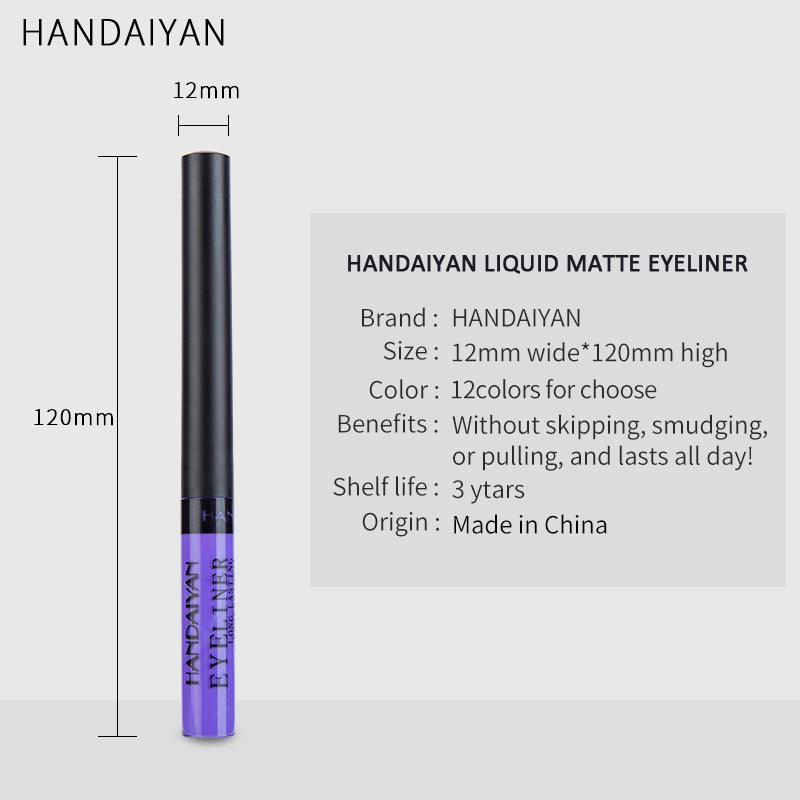 Makeup Color Eyeliner Matte Quick-Drying Liquid Eyeliner No Smudging MSDS Certified 12Pcs - MyStoreLiving
