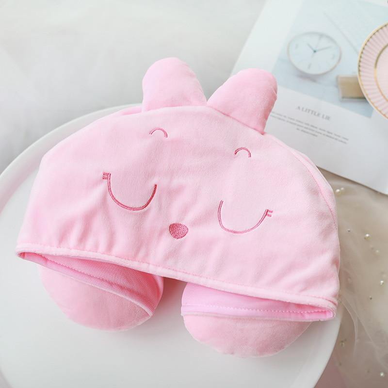 25 Kinds Cartoon U Shape Hoodie Travel Pillow Neck Cushion For Sleep Kawaii Animals Hooded Pillows For Airplane Home Textile - MY STORE LIVING