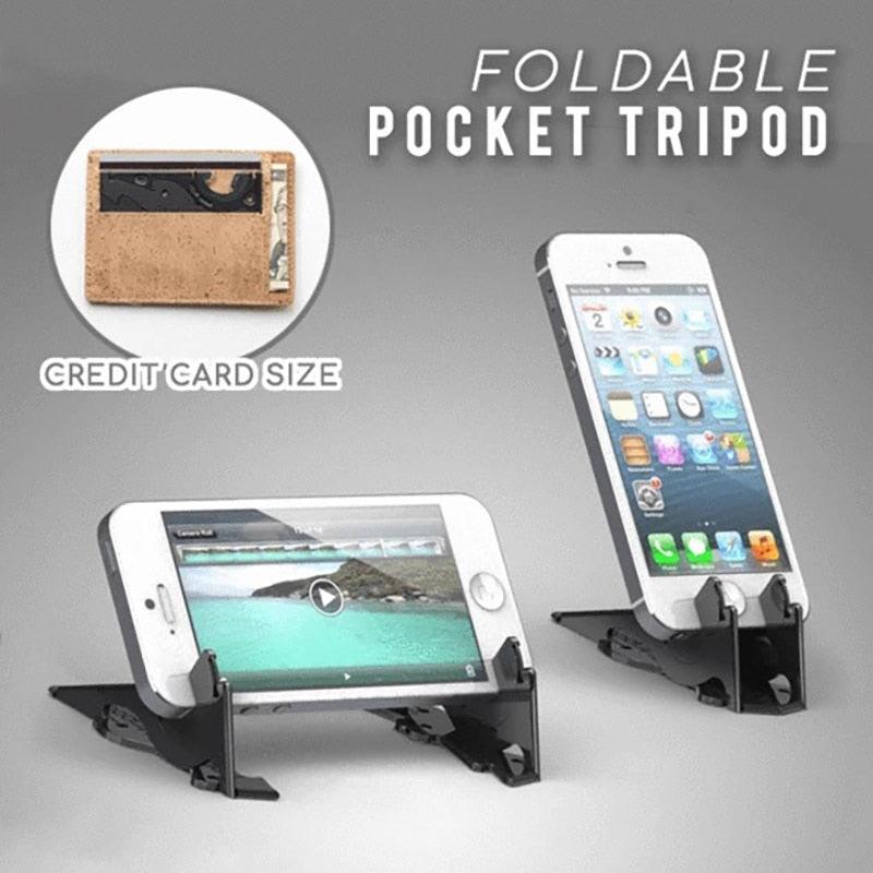 Mobile Phone Hold Adjustment Foldable Rotation Card Pocket Holder Video Tripod Type - MyStoreLiving