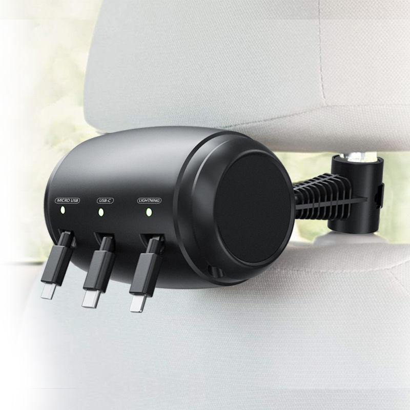 Car Retractable Cord 3 in 1 Power Charging Station - MY STORE LIVING