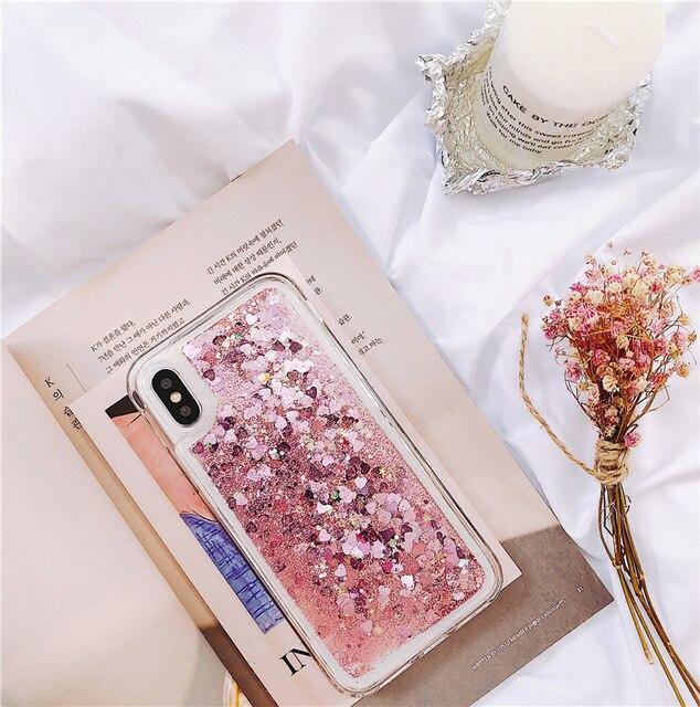 Heart Liquid Quicksand Phone Cover Case - MY STORE LIVING