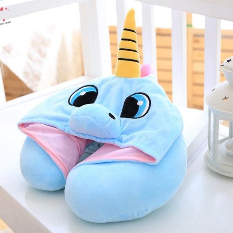 25 Kinds Cartoon U Shape Hoodie Travel Pillow Neck Cushion For Sleep Kawaii Animals Hooded Pillows For Airplane Home Textile - MY STORE LIVING