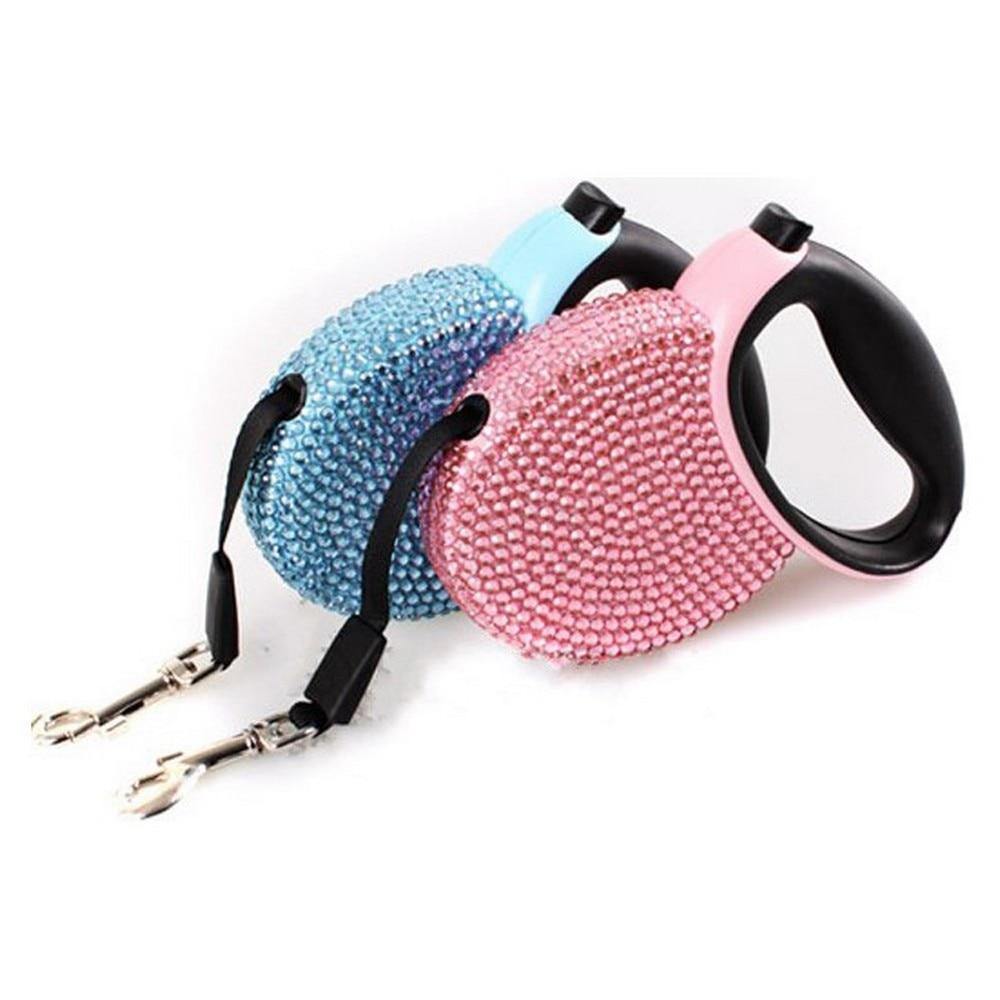 Crystal Bling Retractable Dog Leash - MY STORE LIVING