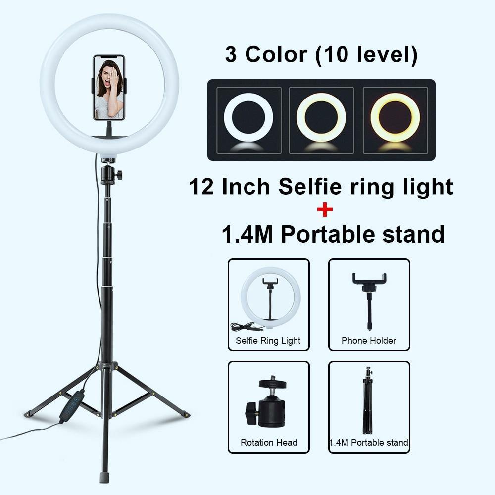 Selfie Ring Light Photography Light Led Rim Of Lamp With Mobile Holder Large Tripod Stand - MY STORE LIVING