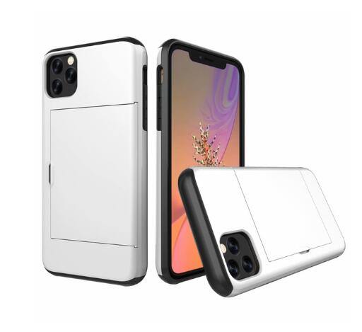 For iPhone 11 Pro Max XS X XR Case Slide Armor Wallet Card Slots Holder Cover For IPhone 7 8 6 6s Plus 5 5s TPU Shockproof Shell - MY STORE LIVING