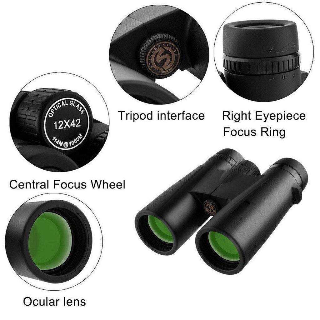12x42 Zoom Binoculars Day/Night Vision Travel Outdoor HD Hunting Telescope +Case - MY STORE LIVING