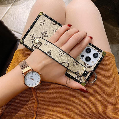 Luxury Brand Square Flower Leather Phone Case - MY STORE LIVING