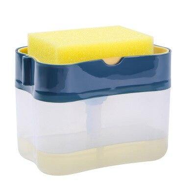 One-Hand Liquid Soap Pump Dispenser & Sponge Holder - MY STORE LIVING