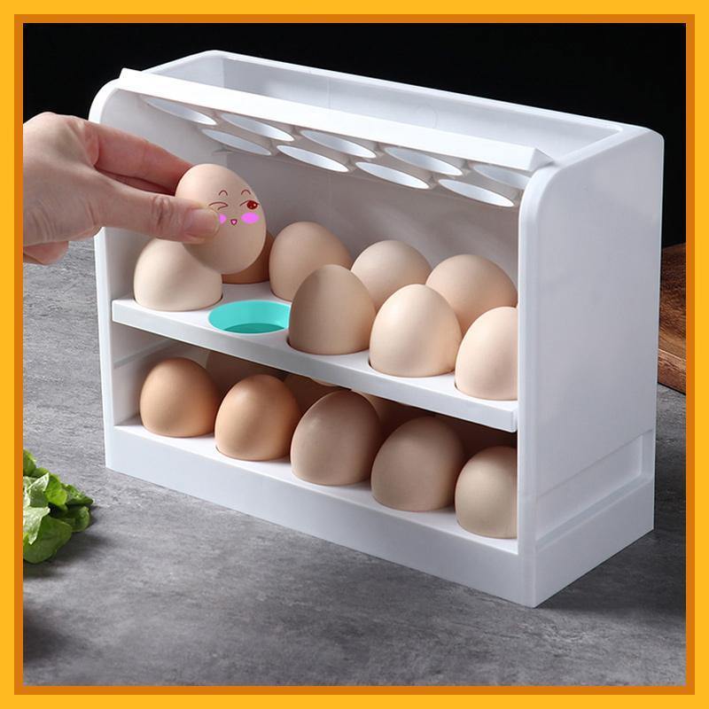 Creative Fridge Flip Egg Box New Kitchen Storage Refrigerator Storage Box Fridge Organizer Refrigerator Box Egg Fruit Storage - MY STORE LIVING