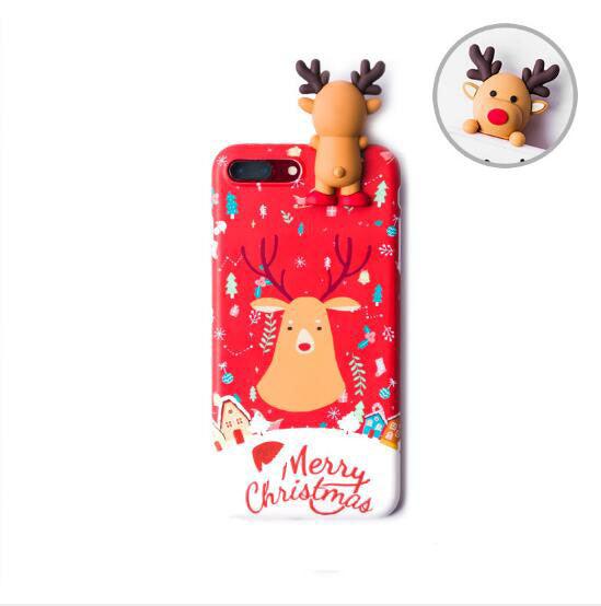 Christmas Cartoon Deer Case Silicone Matte Cover Case Bear - MyStoreLiving