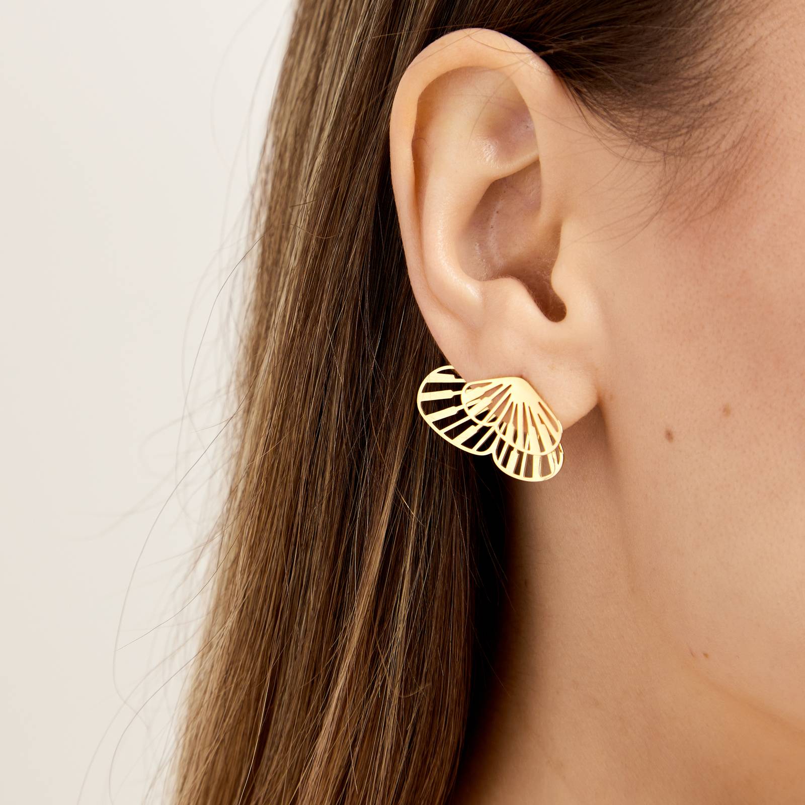 Gold plated Stainless steel Butterflies earrings