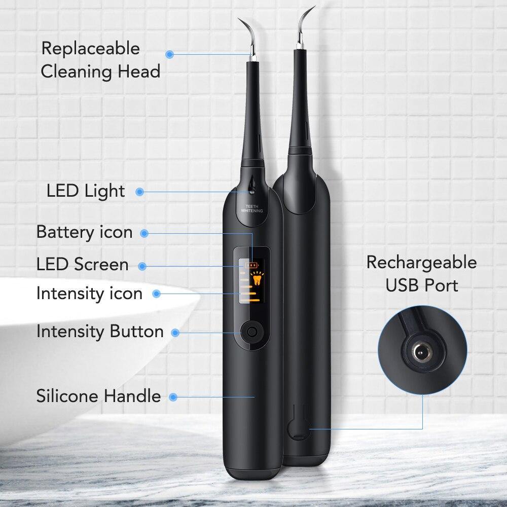 Portable Tooth Irrigator Electric Sonic Dental Scaler Oral Irrigator Tooth Calculus Remover Rechargeable Dental Teeth Cleaner - MY STORE LIVING