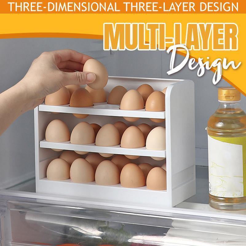 Creative Fridge Flip Egg Box New Kitchen Storage Refrigerator Storage Box Fridge Organizer Refrigerator Box Egg Fruit Storage - MY STORE LIVING