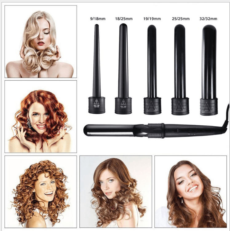 Hot 5 Part Hair Curling Iron Machine 5P Ceramic Hair Curler - MyStoreLiving