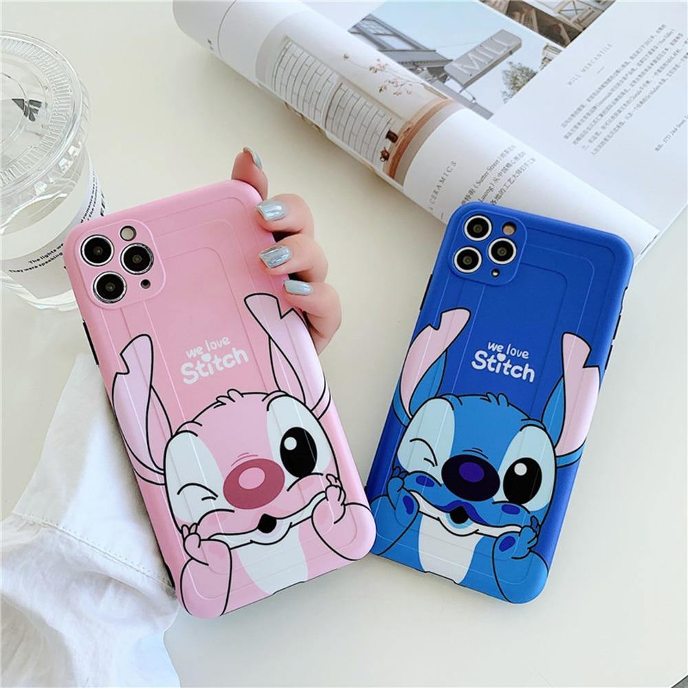 Disney iphone 12 Pro Max Case Silicone Cute Lilo Stitch Cases for iPhone 11 Pro Max 7 8 Plus X XS XR Anime Protector Fidget Toys - MY STORE LIVING