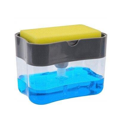 One-Hand Liquid Soap Pump Dispenser & Sponge Holder - MY STORE LIVING