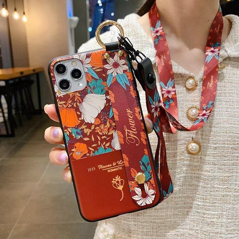 Gorgeous Case For iphone 11 12 13 pro max 12mini SE 2020 7 8 plus X Xs max XR Soft TPU Strap Phone Holder Case coque cover funda - MY STORE LIVING