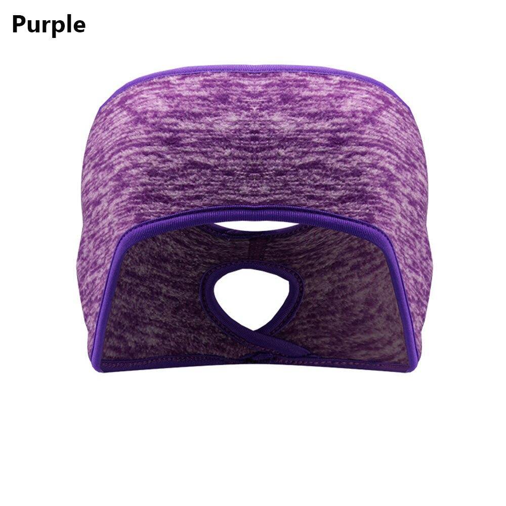 Ponytail Headband Winter Fleece Ear Cover Hair Bandage Ear Warmer Running Sport Headband for Women Girls Outdoor Sweatband - MY STORE LIVING