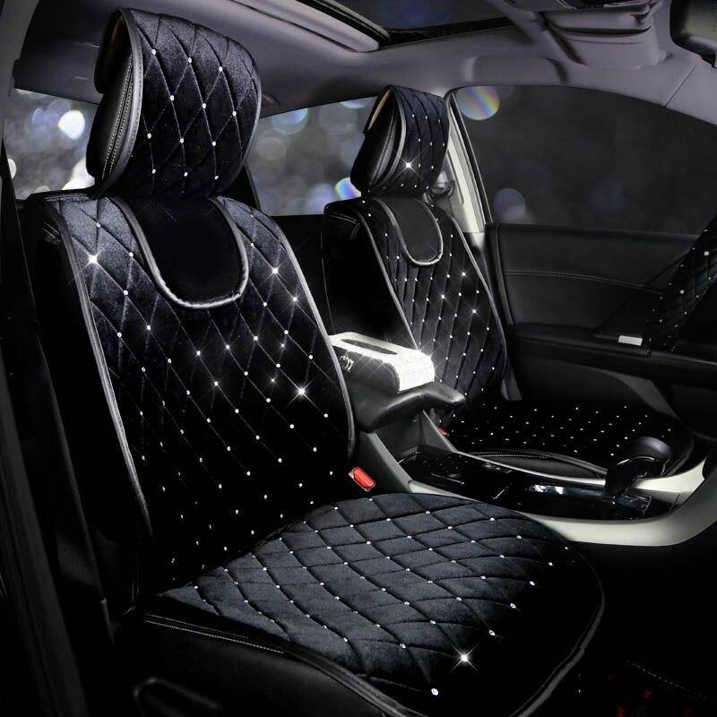 Car Seat Covers Styling Rhinestone Crown Auto Seat Cushion - MY STORE LIVING