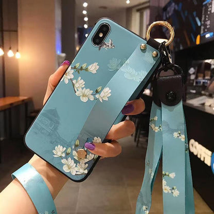 Gorgeous Case For iphone 11 12 13 pro max 12mini SE 2020 7 8 plus X Xs max XR Soft TPU Strap Phone Holder Case coque cover funda - MY STORE LIVING