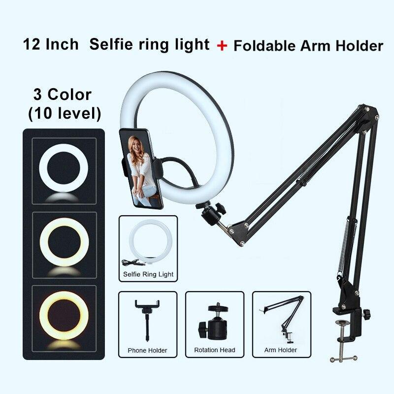 Selfie Ring Light Photography Light Led Rim Of Lamp With Mobile Holder Large Tripod Stand - MY STORE LIVING