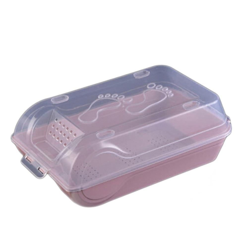 Plastic Shoe Case Family Shoes Storage Box Organizer Storage Bins With Lids - MY STORE LIVING
