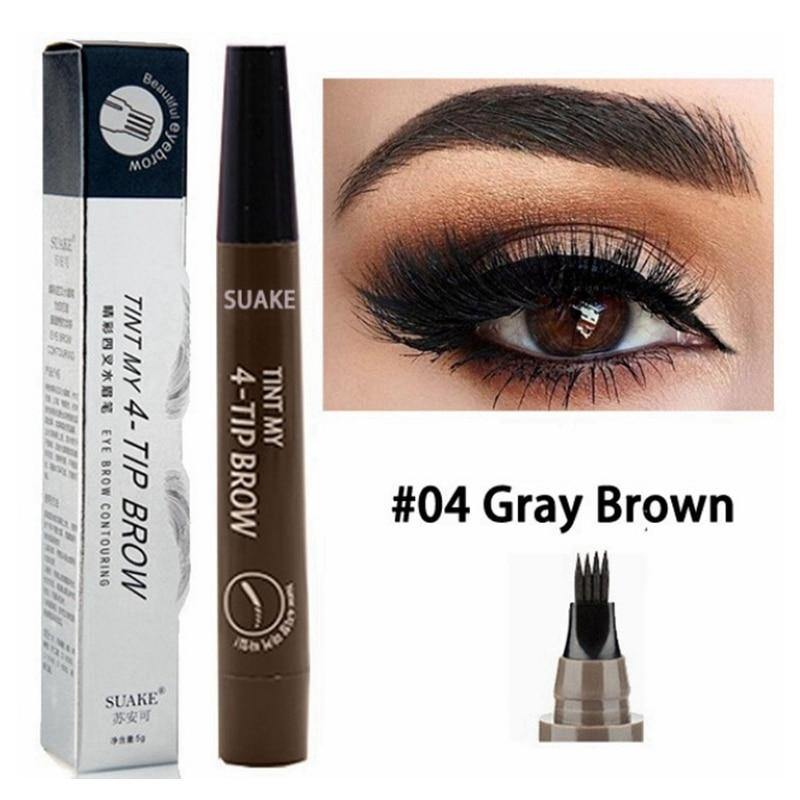 4 Point Eyebrow Pen * 5 Color Waterproof Natural Dark Brown Fork Tip TATTOO Pencil Cosmetic Long Lasting - MY STORE LIVING