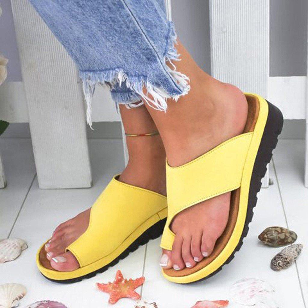 Women Platform Sandals Comfortable Summer Beach Travel Slippers Shoes for Big Toe Bone Correction - MY STORE LIVING