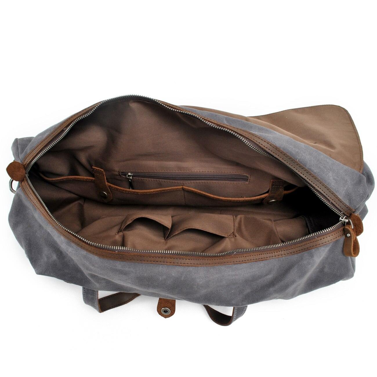 Waterproof Waxed Vintage Canvas Duffel Handbag Weekend Bag - MY STORE LIVING