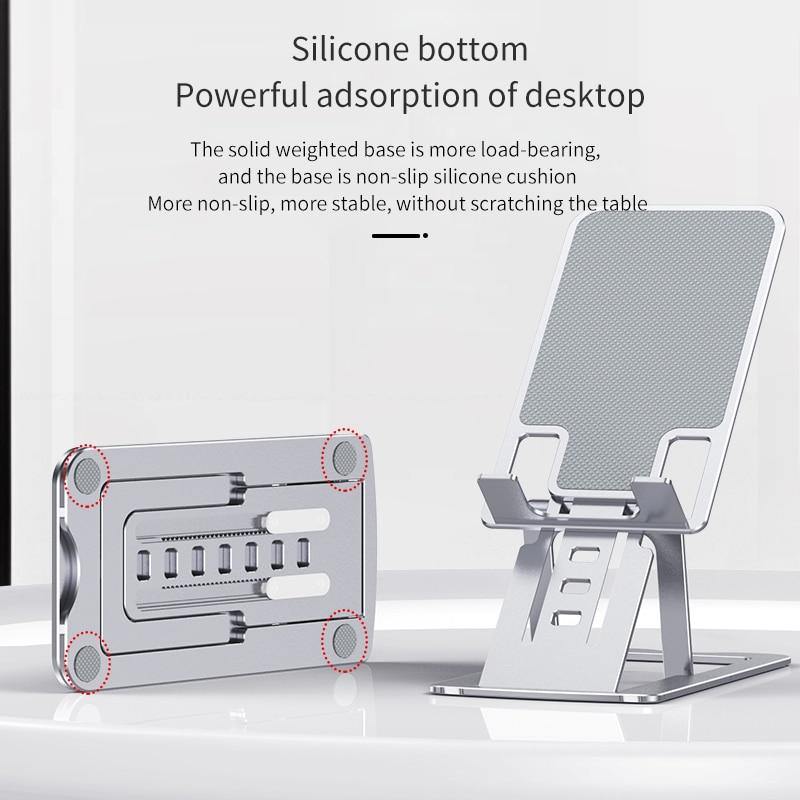 7-level Height Adjustable Phone Stand Folding Ultra-thin Aluminum Alloy Portable Phone Holder - MY STORE LIVING