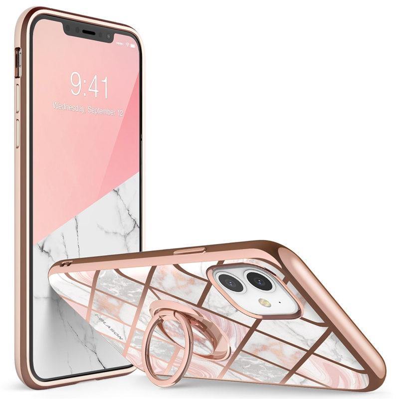 I-BLASON For iphone 11 Case Cosmo Snap Slim Marble Cover with Built-in Rotatable Ring Holder Kickstand Support Car Mount - MY STORE LIVING