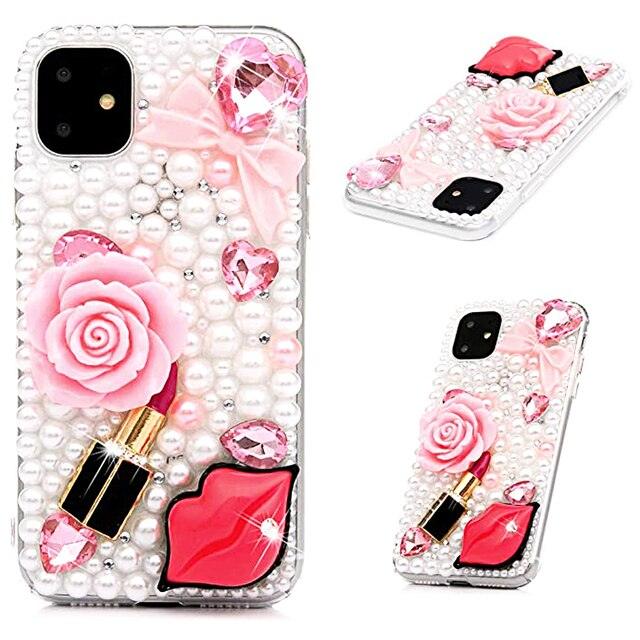 Bling Rhinestone Cute Phone Case For iPhone 12 11 13 Pro Max 6 6S 7 8 Plus X XS Max Girls Case 3D Diamond Women Silicone Cover - MyStoreLiving