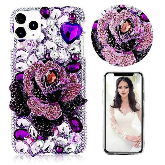 Bling Rhinestone Cute Phone Case For iPhone 12 11 13 Pro Max 6 6S 7 8 Plus X XS Max Girls Case 3D Diamond Women Silicone Cover - MyStoreLiving